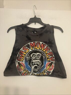 Gas monkey garage tie-dye cropped top medium/large women’s